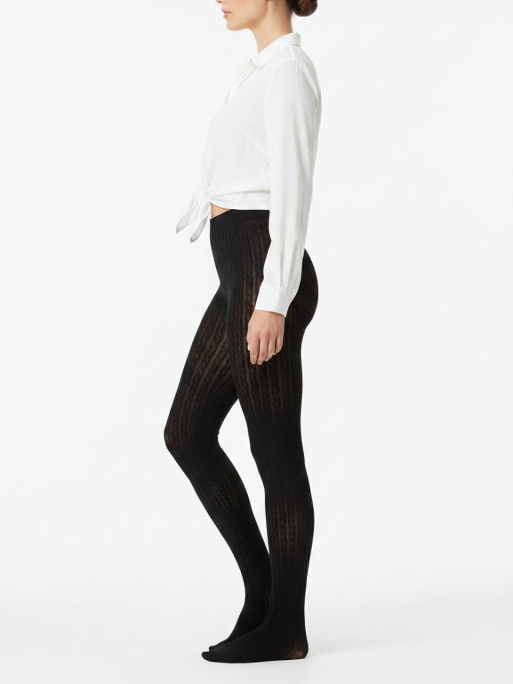Essential! Black Tights Bundle — Sweater Tights & Opaque Styles (Sizes M/L)